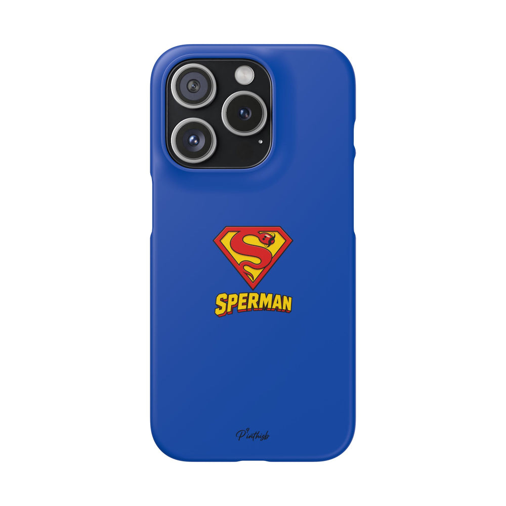 "SPERMAN" Parody Logo Snap Phone Case