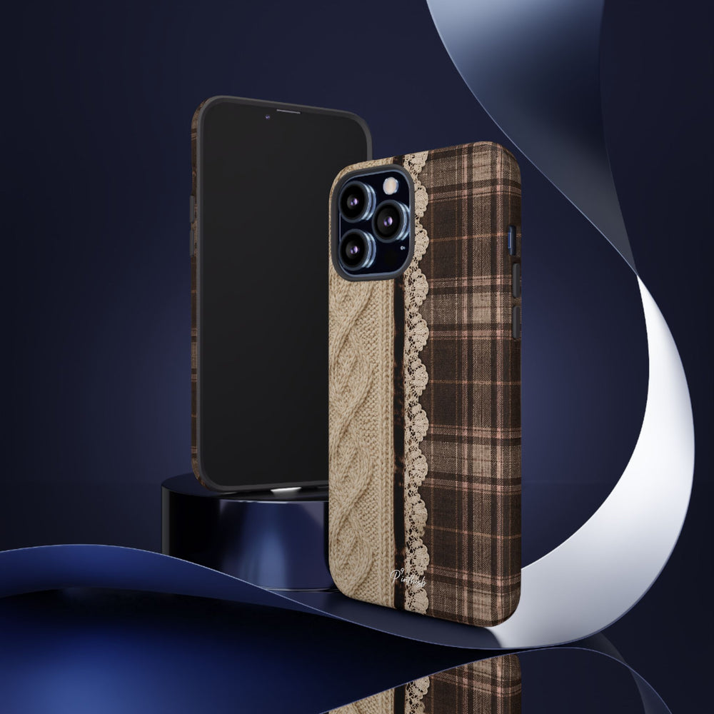 Cozy Plaid Knit Tough Phone Case