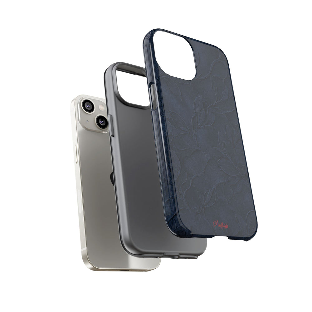 Navy Floral Textured Tough Case