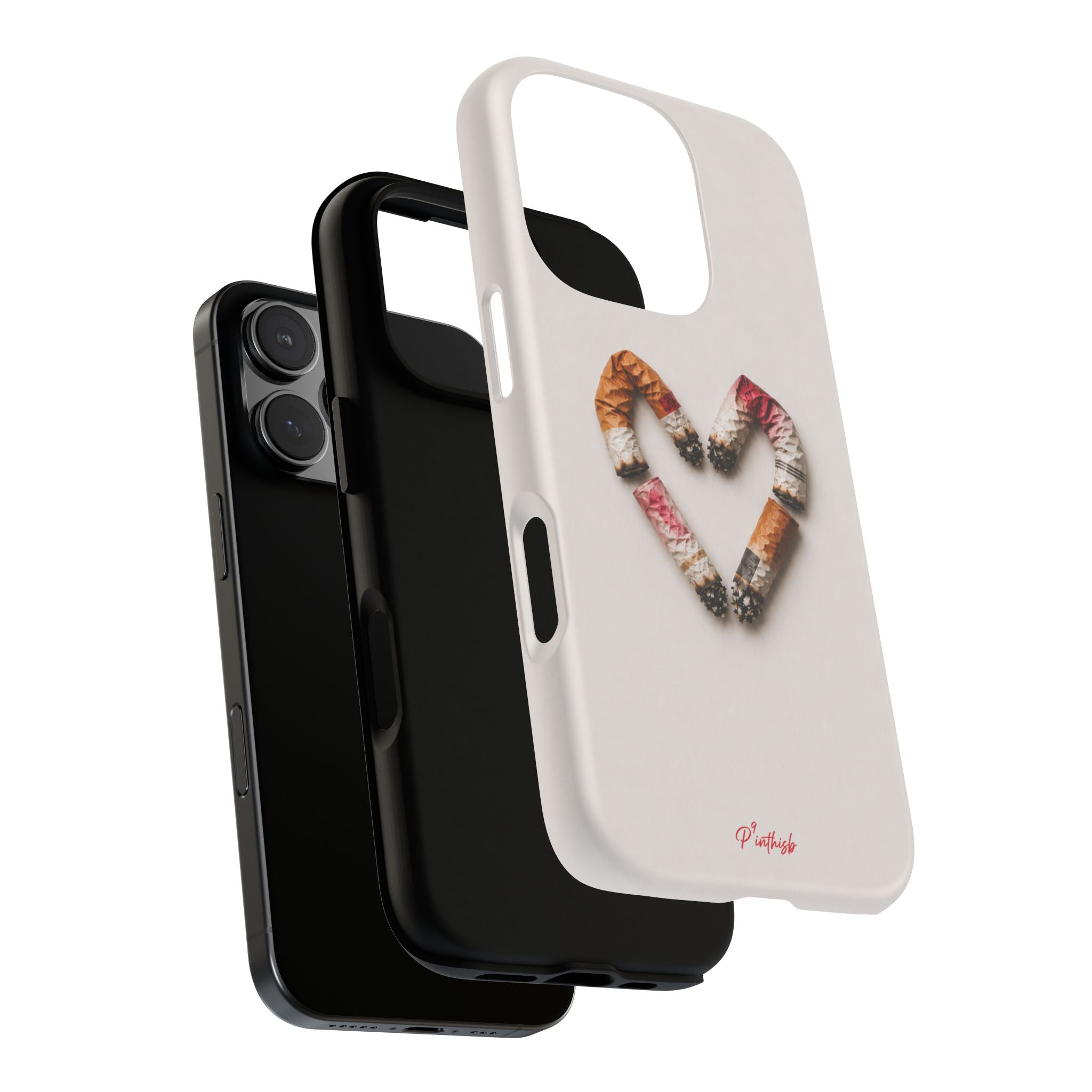 Cigarette Butts Heart Tough Case