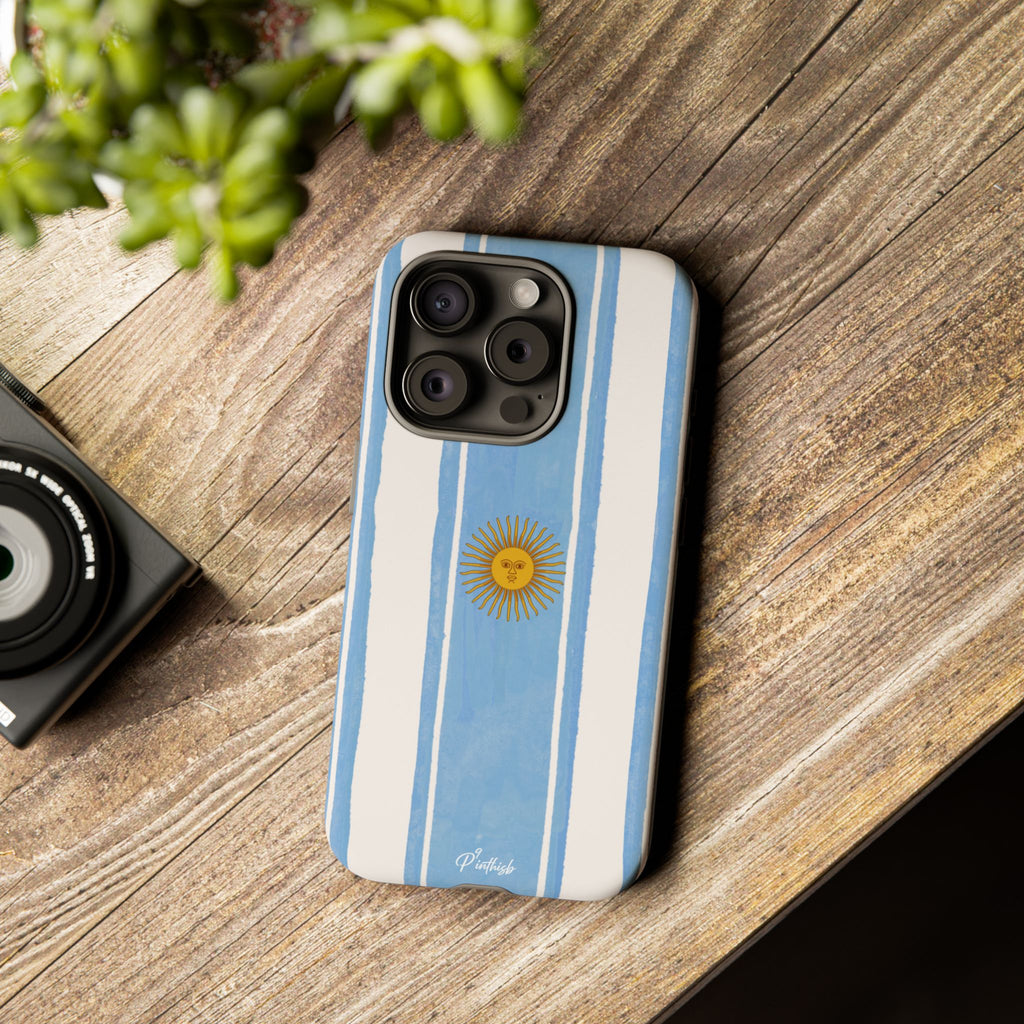 Argentina Flag Tough Phone Case – Blue White Striped Sun Protector