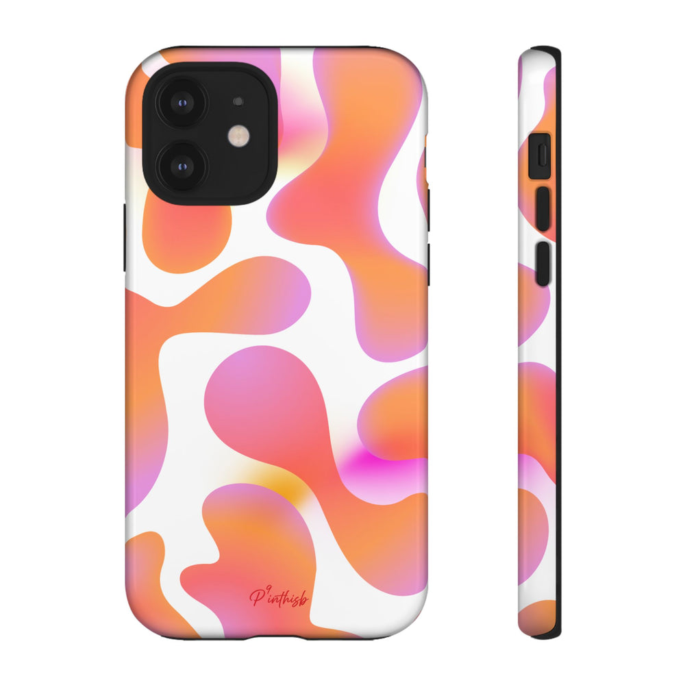 Abstract Orange Pink Camouflage Tough Phone Case