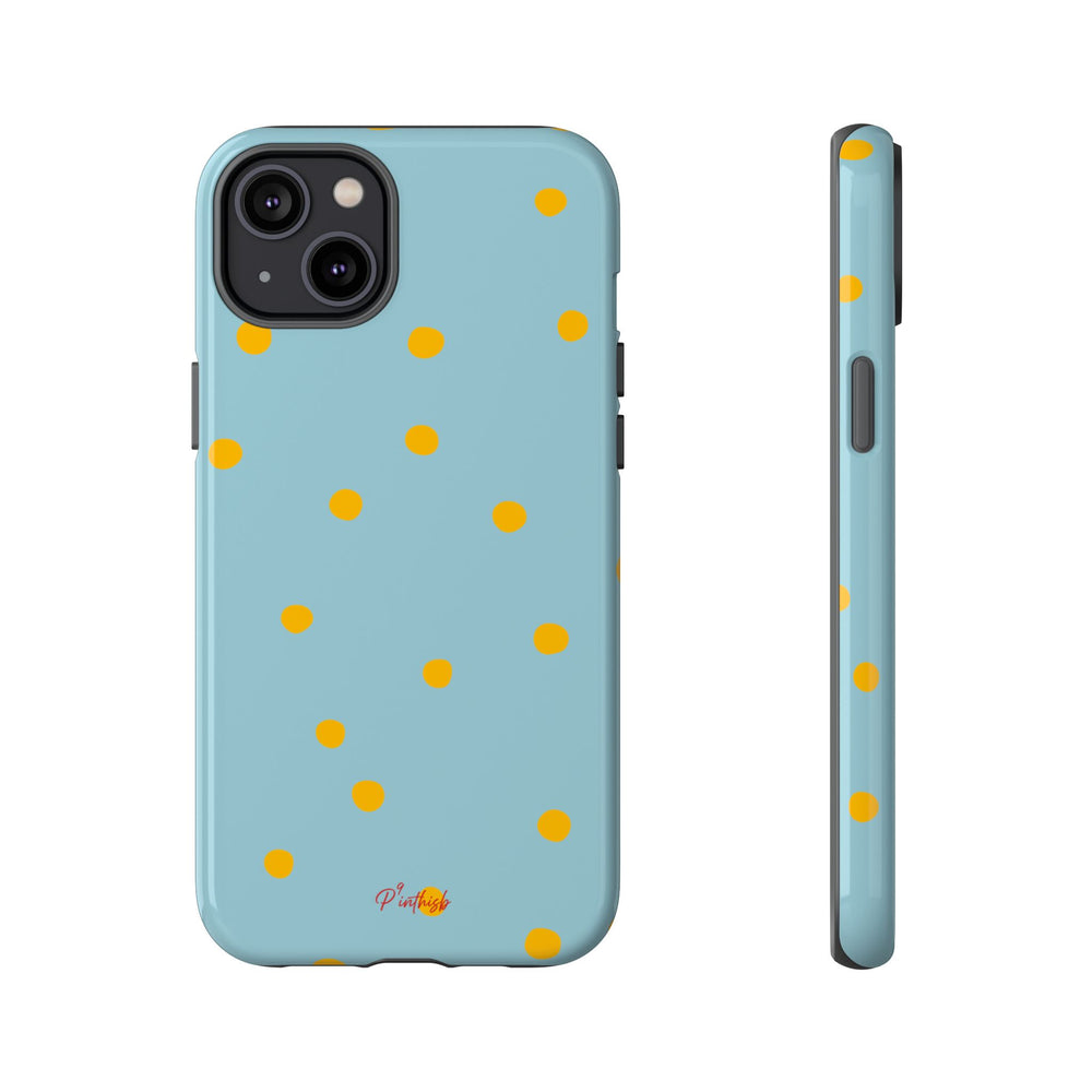 Blue & Yellow Polka Dot Tough Phone Case