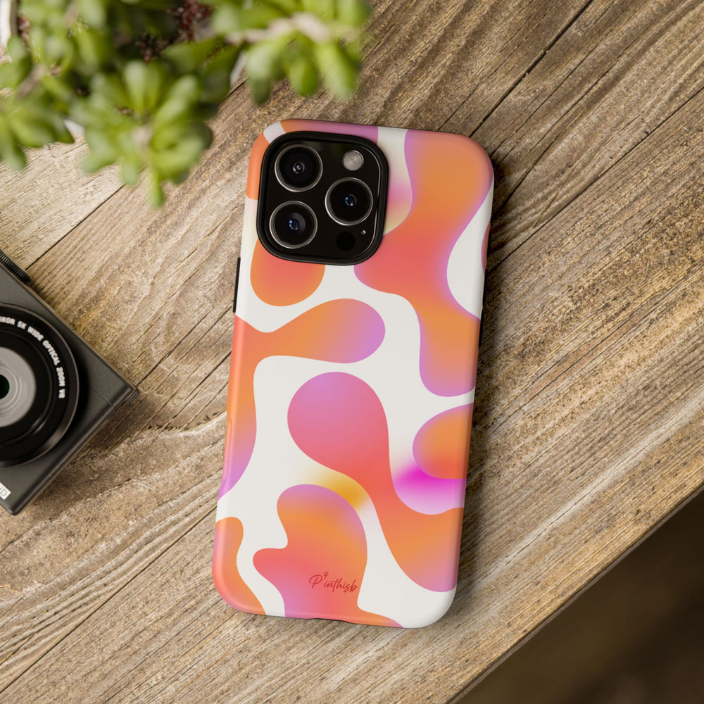 Abstract Orange Pink Camouflage Tough Phone Case