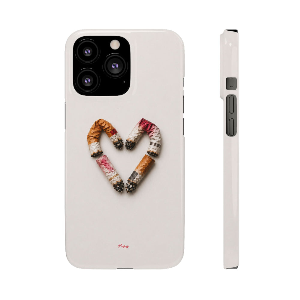 Cigarette Butts Heart Snap Case