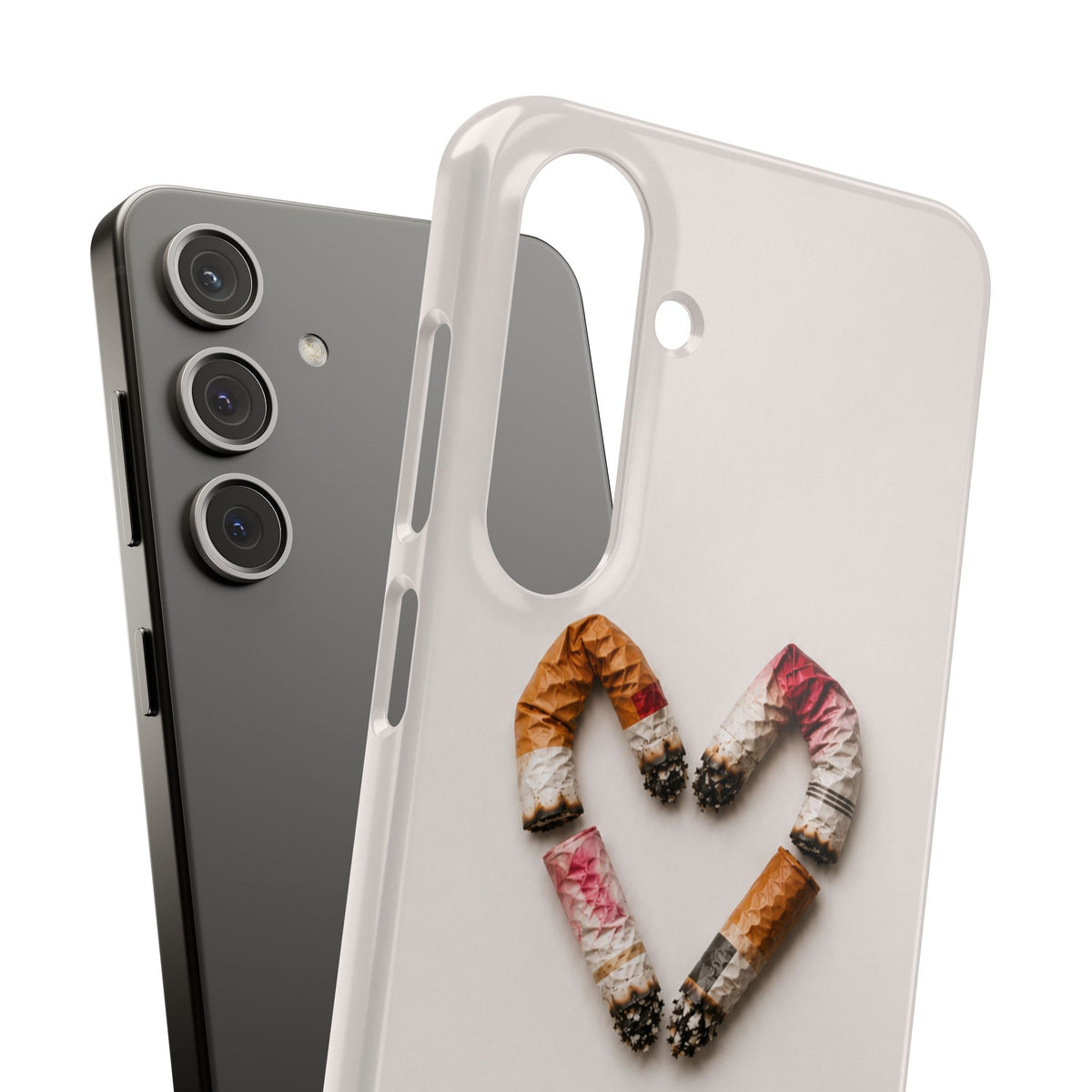 Cigarette Butts Heart Snap Case