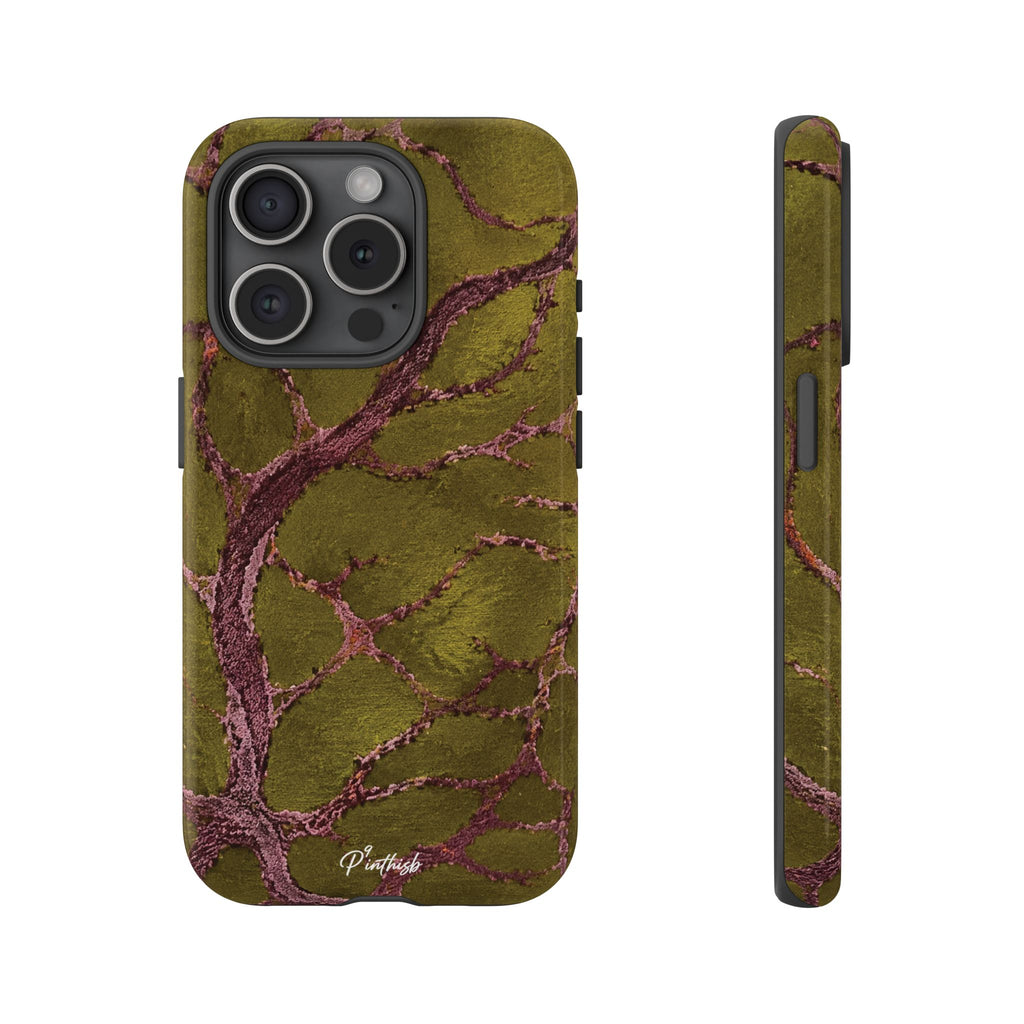 Olive & Rose Gold Tree Pattern Phone Case