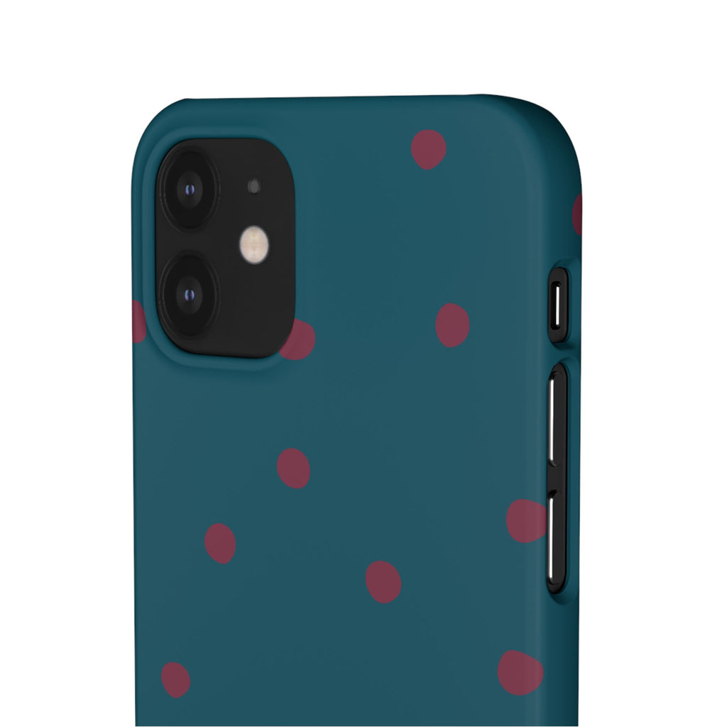 Teal & Burgundy Polka Dot Snap Phone Case
