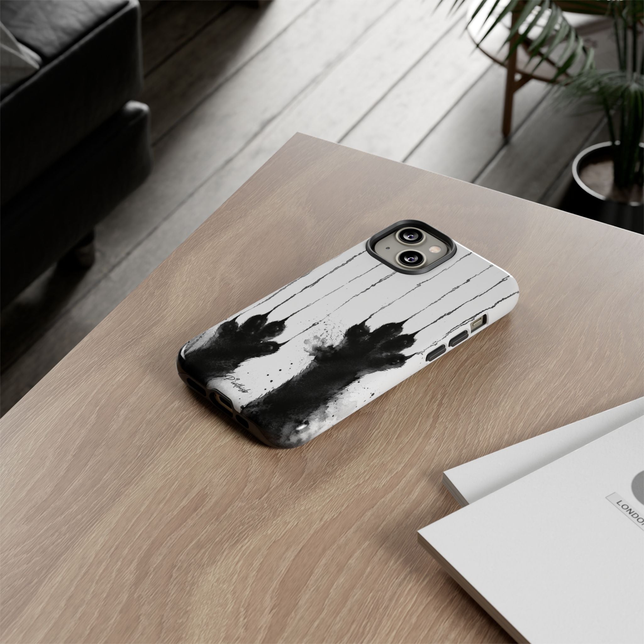 Black Ink Paw Print Tough Case