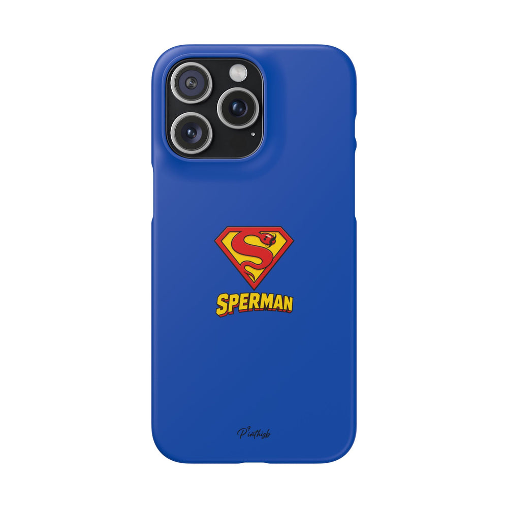"SPERMAN" Parody Logo Snap Phone Case