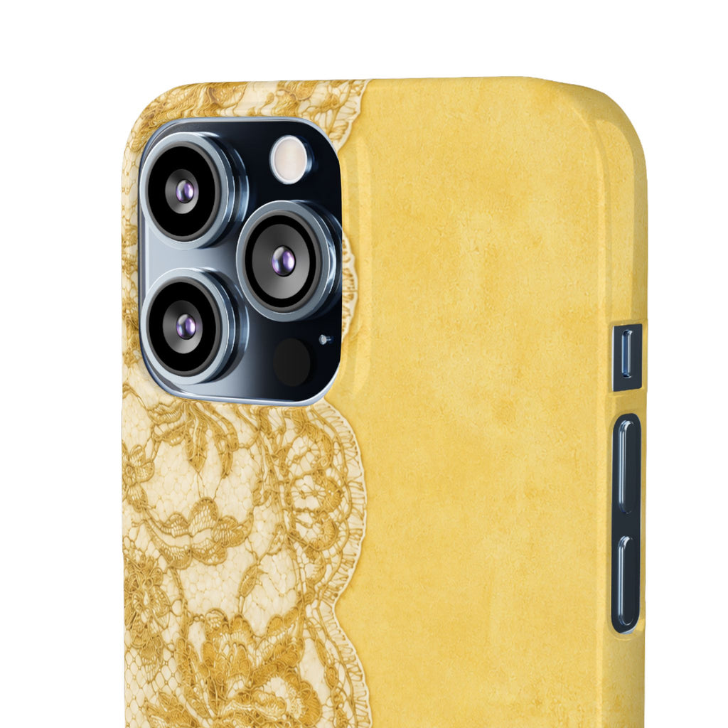 Yellow Vintage Lace Snap Case
