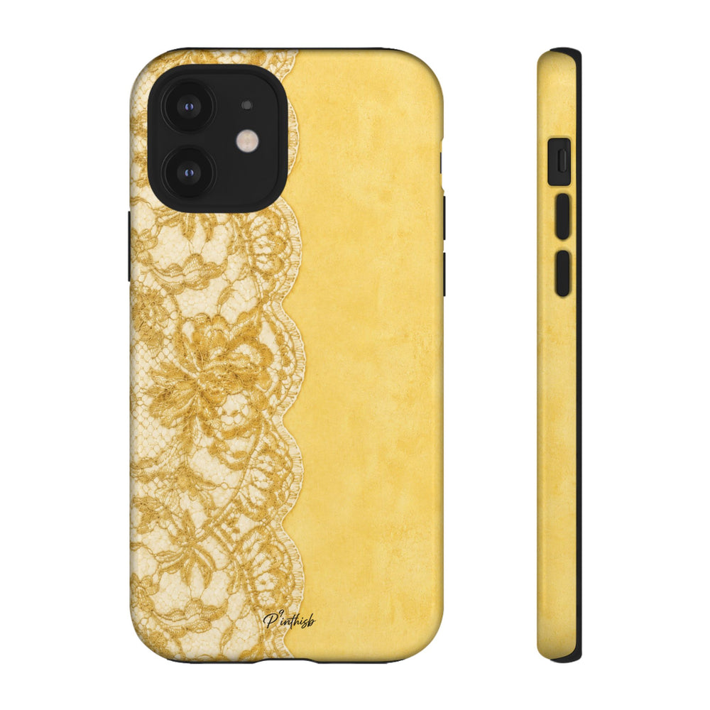 Yellow Vintage Lace Tough Case