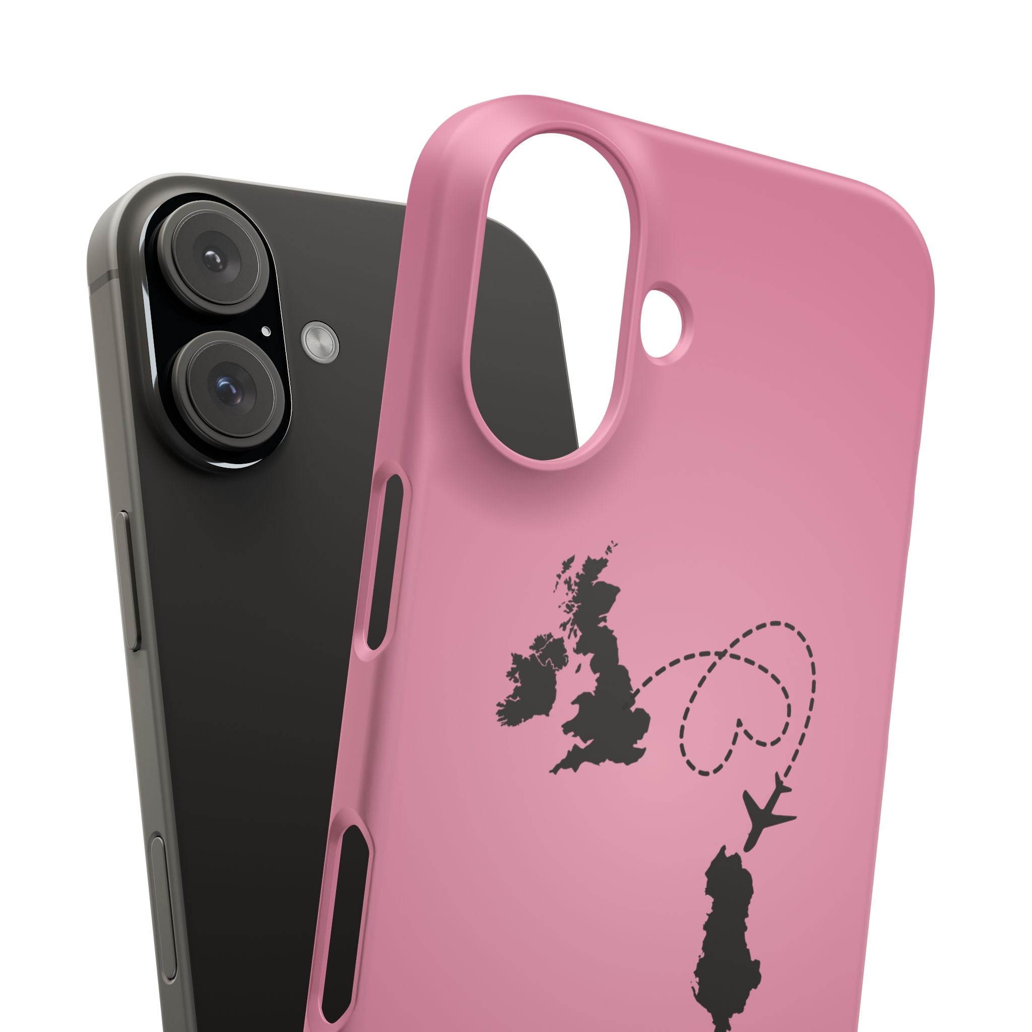 UK to Albania Pink Snap Phone Case
