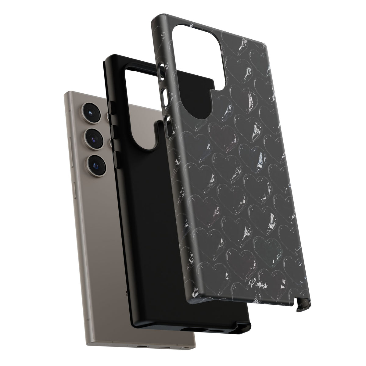 Black Pop Hearts Tough Case