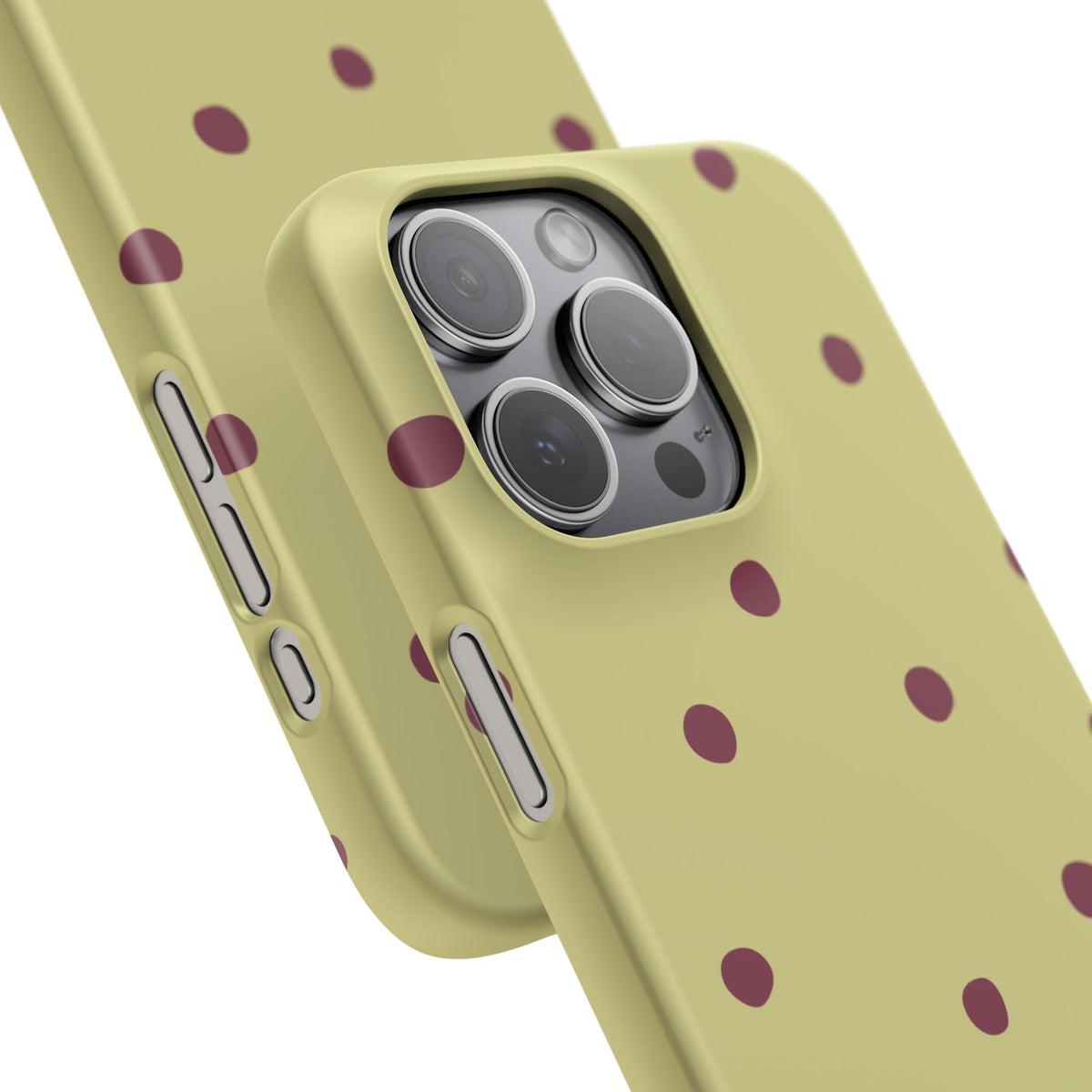 Yellow & Burgundy Polka Dot Snap Phone Case