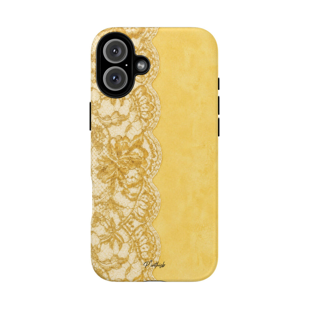 Yellow Vintage Lace Tough Case