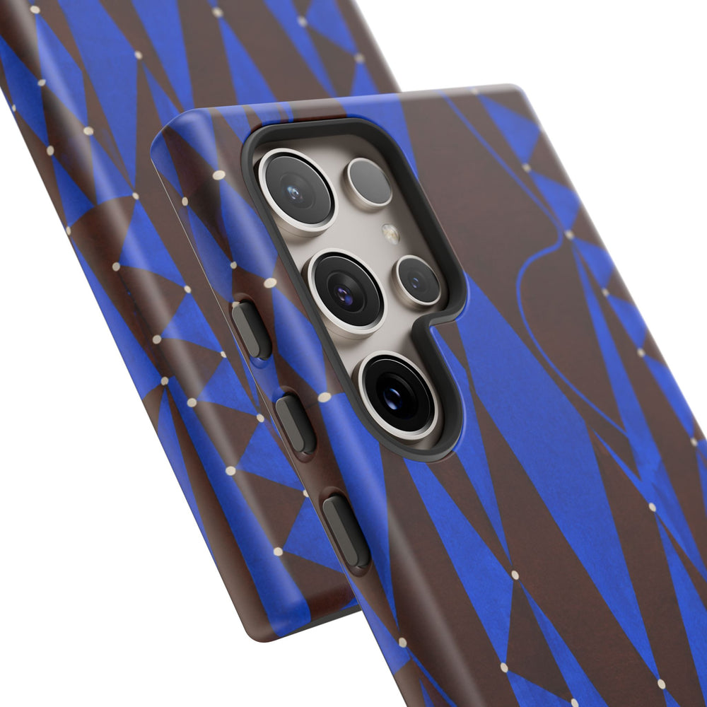 Geometric Blue Diamond Tough Phone Case