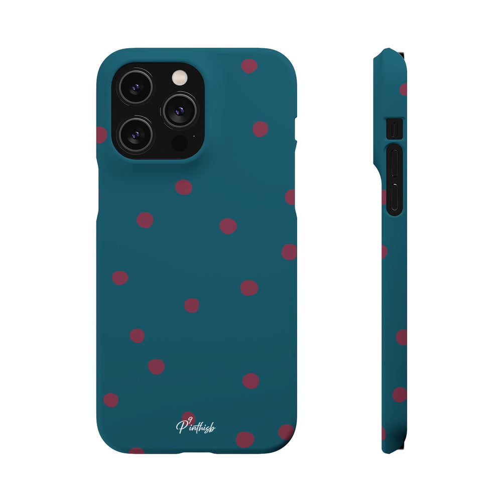 Teal & Burgundy Polka Dot Snap Phone Case