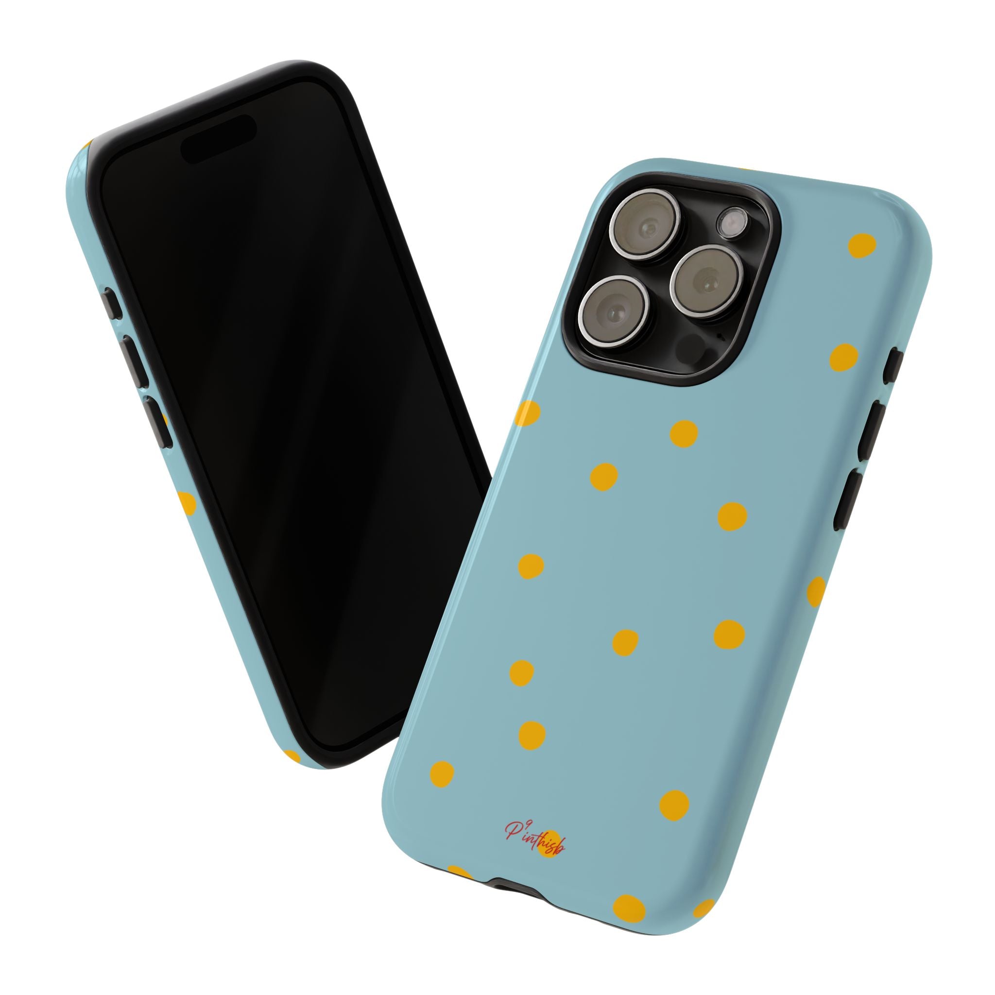 Blue & Yellow Polka Dot Tough Phone Case