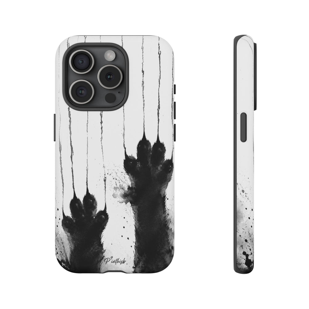 Black Ink Paw Print Tough Case