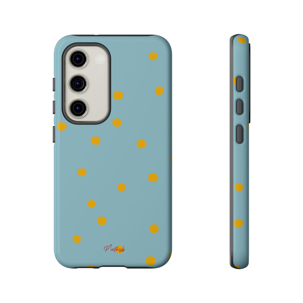 Blue & Yellow Polka Dot Tough Phone Case