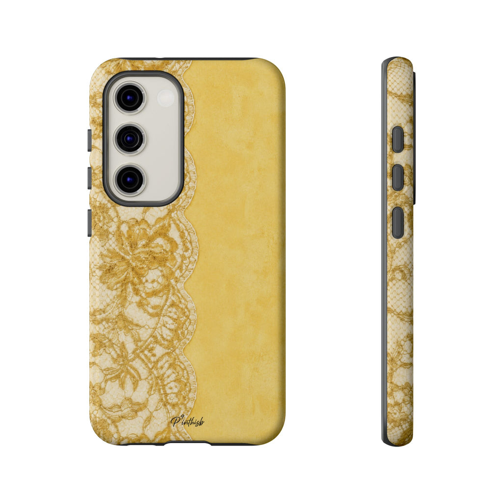 Yellow Vintage Lace Tough Case