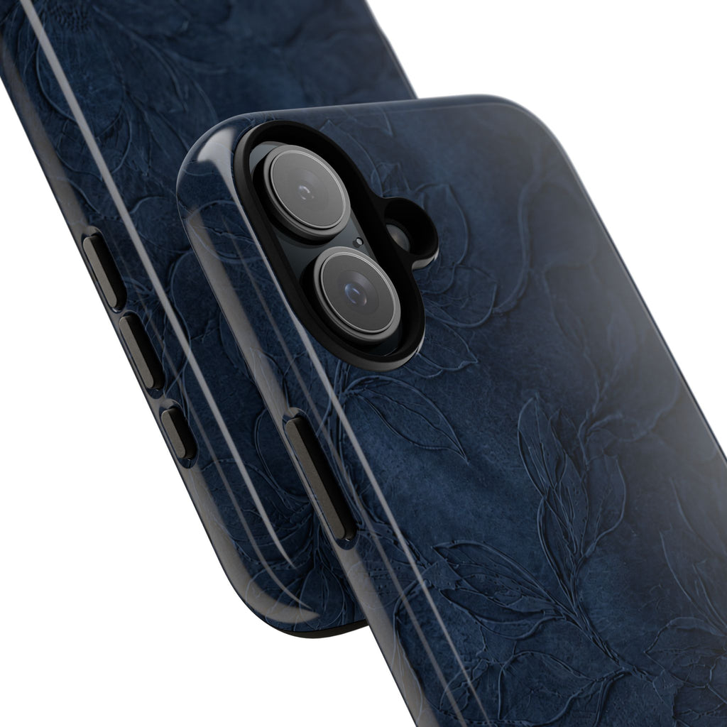 Navy Floral Textured Tough Case