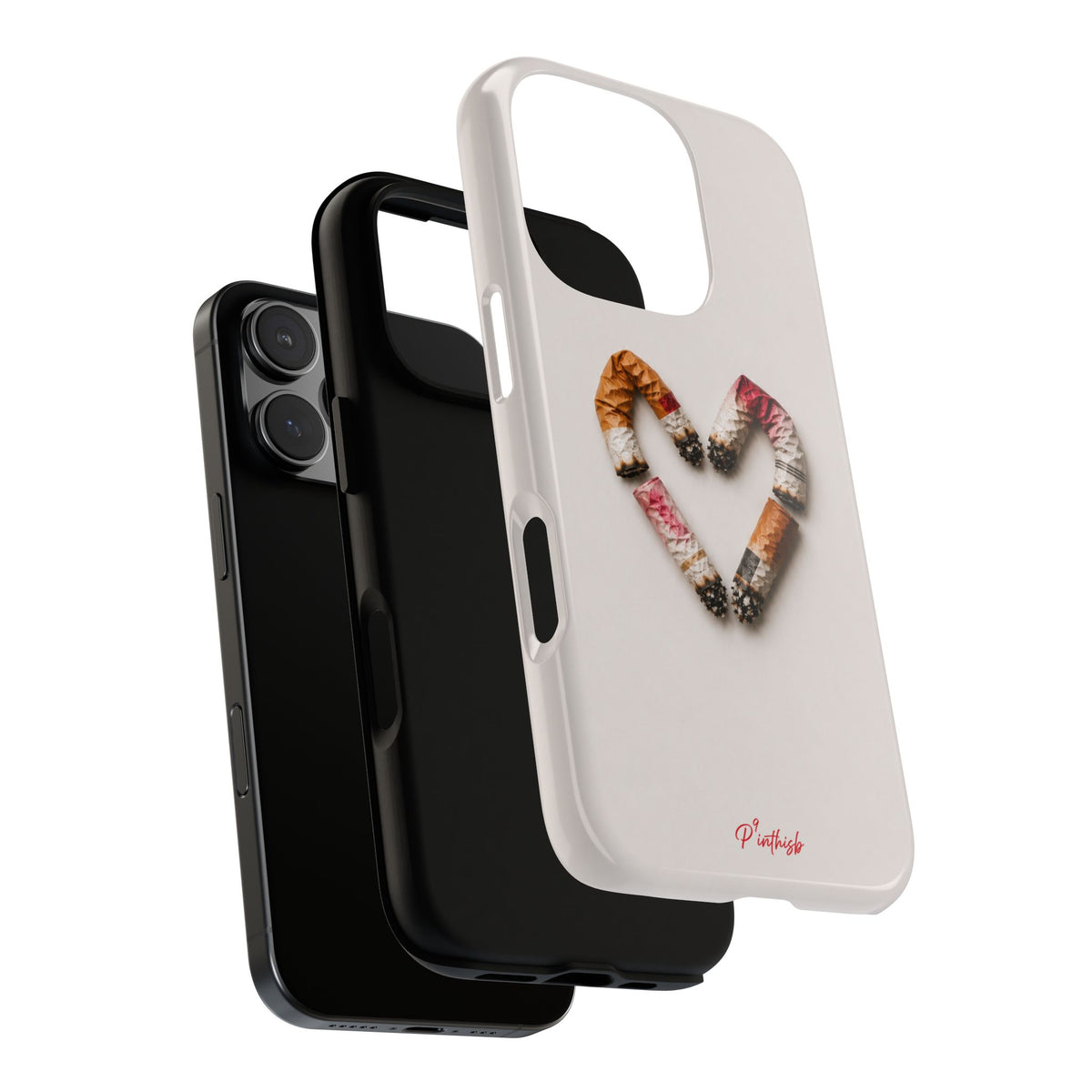 Cigarette Butts Heart Tough Case