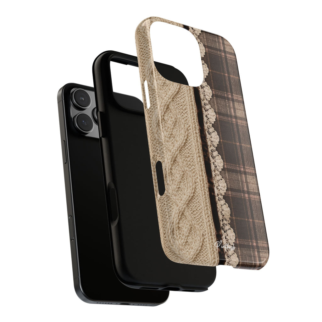 Cozy Plaid Knit Tough Phone Case
