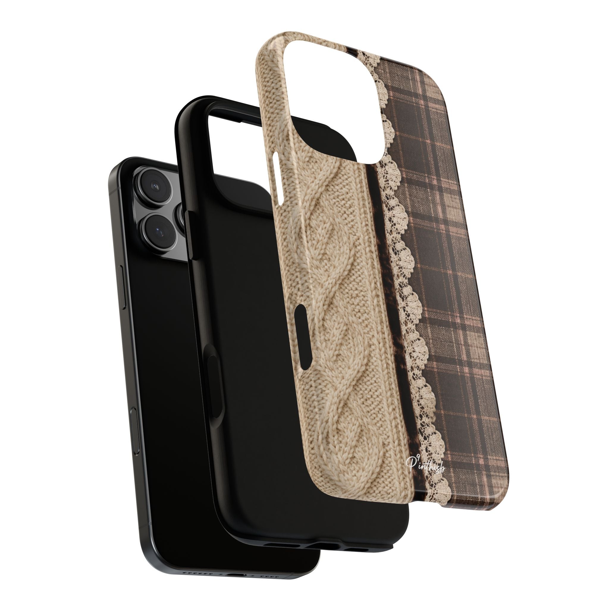 Cozy Plaid Knit Tough Phone Case