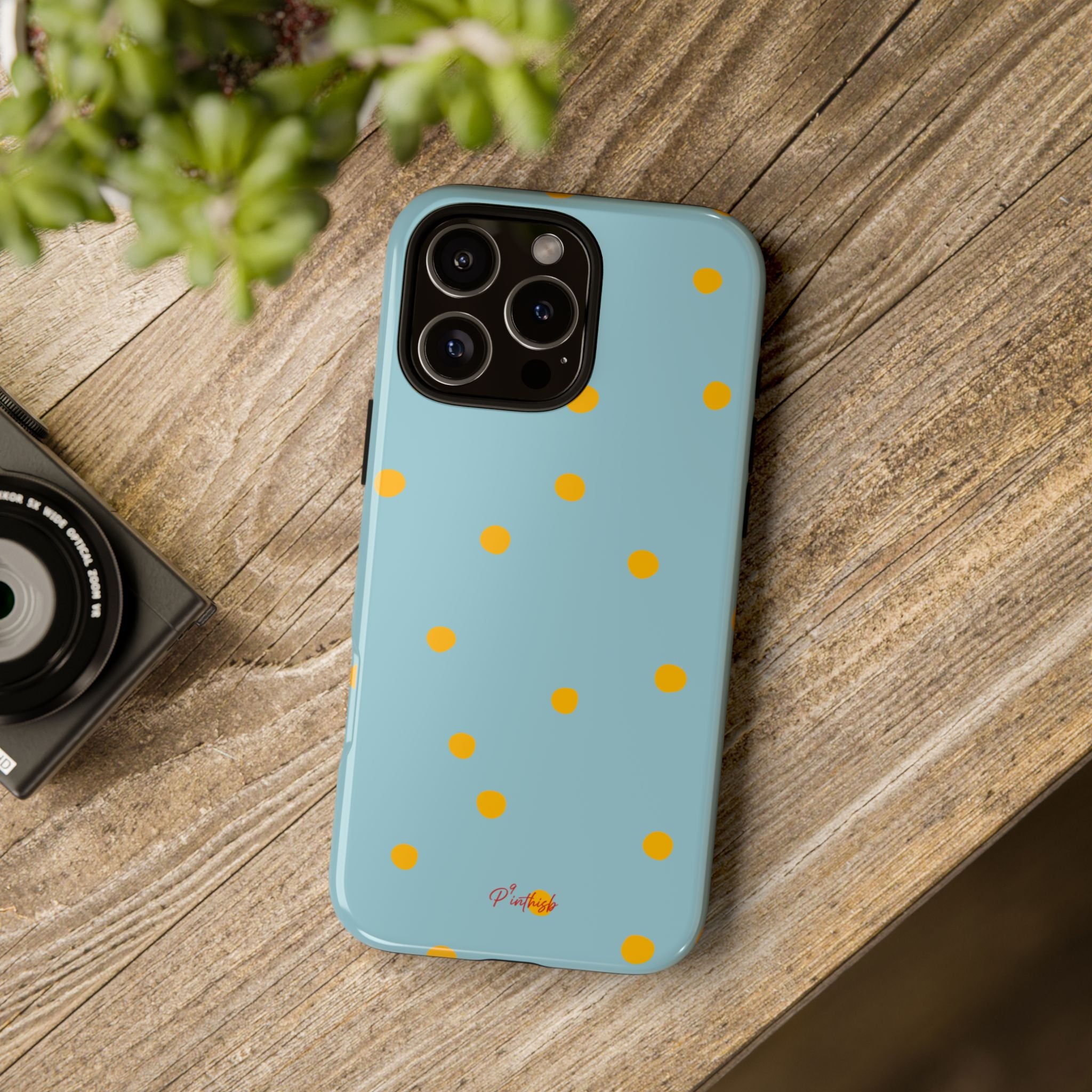 Blue & Yellow Polka Dot Tough Phone Case