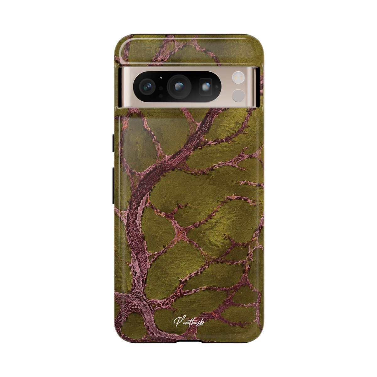 Olive & Rose Gold Tree Pattern Phone Case