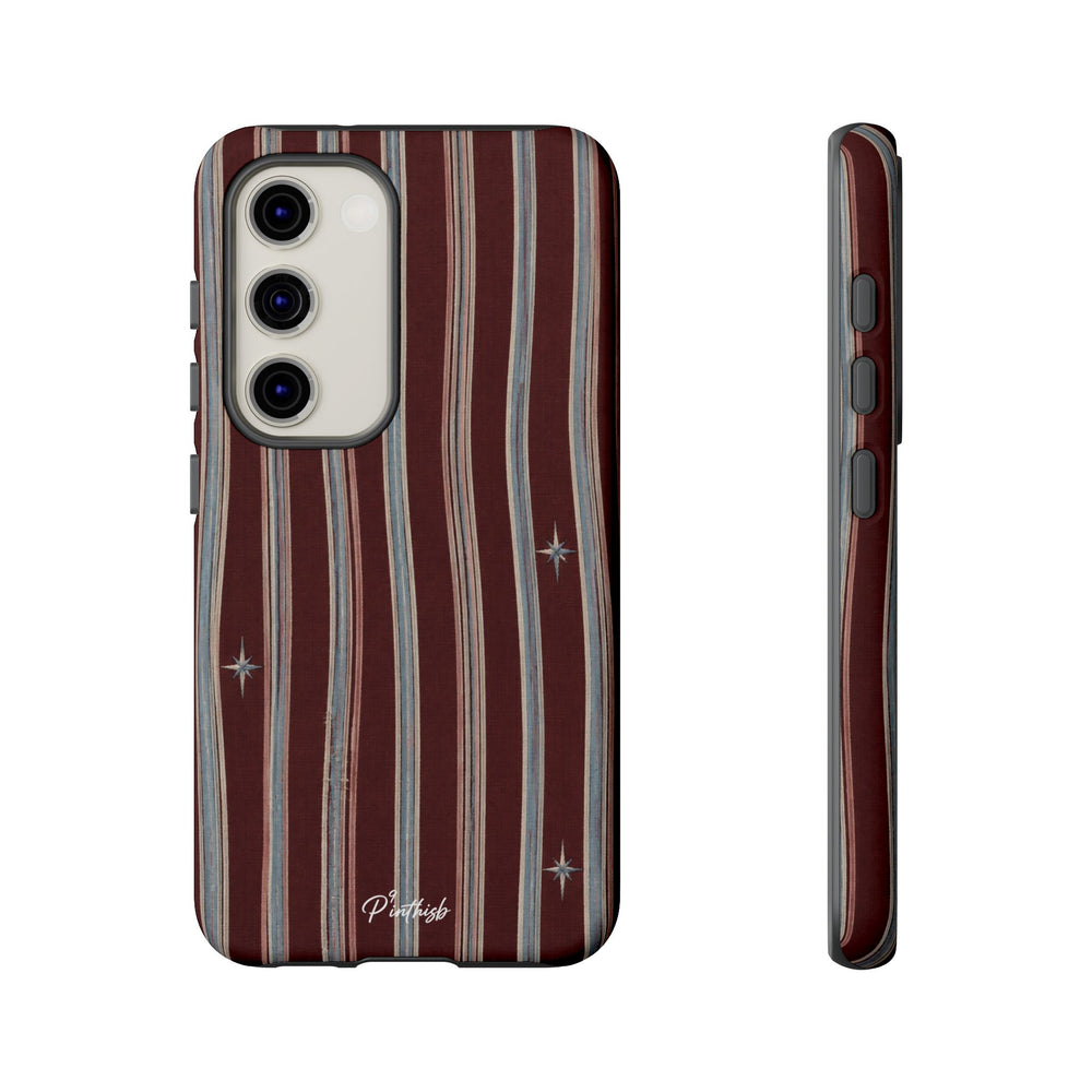 Retro Red & Cream with Star Accents Phone Case