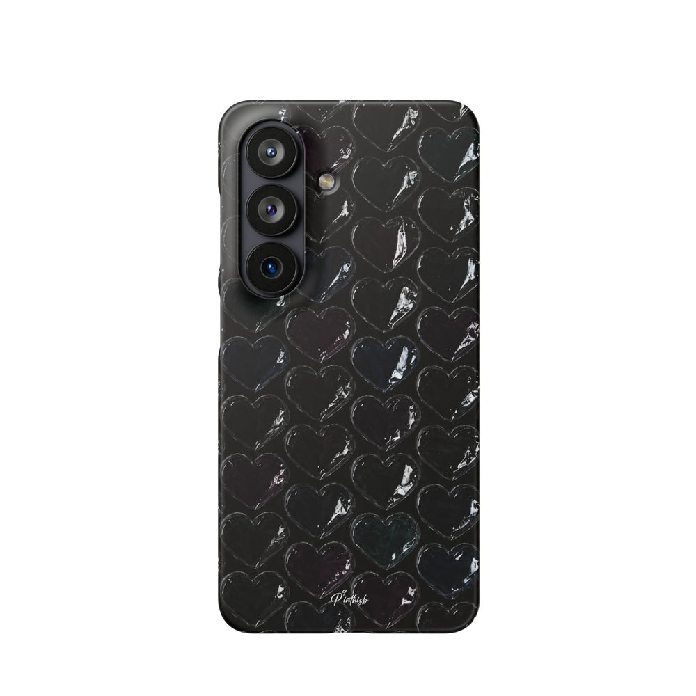 Black Pop Hearts Snap Case