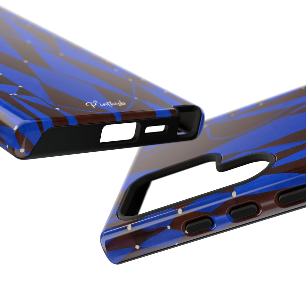 Geometric Blue Diamond Tough Phone Case