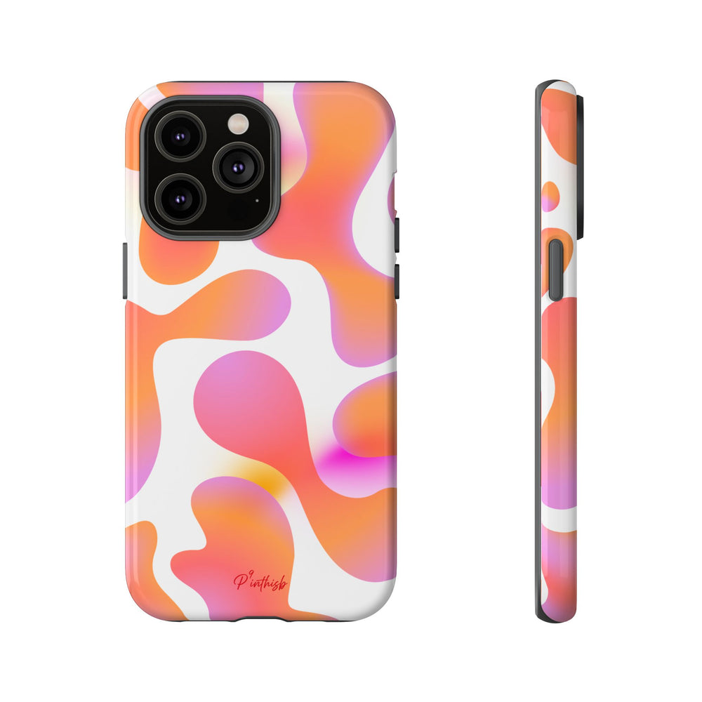 Abstract Orange Pink Camouflage Tough Phone Case