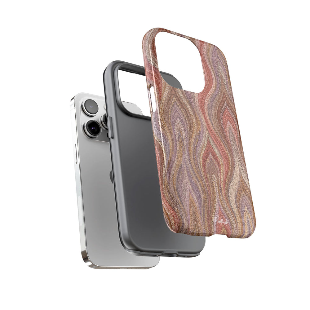 Wavy Peach & Mauve Tough Case
