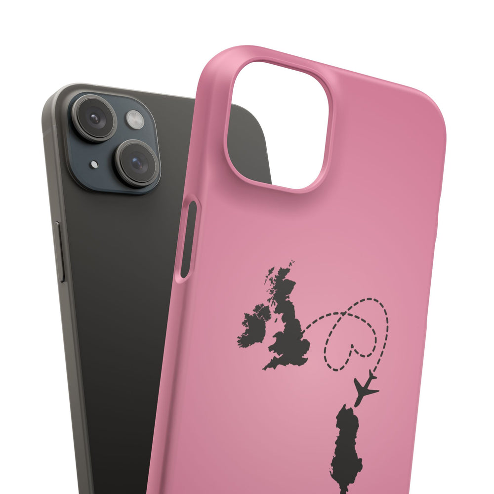 UK to Albania Pink Snap Phone Case