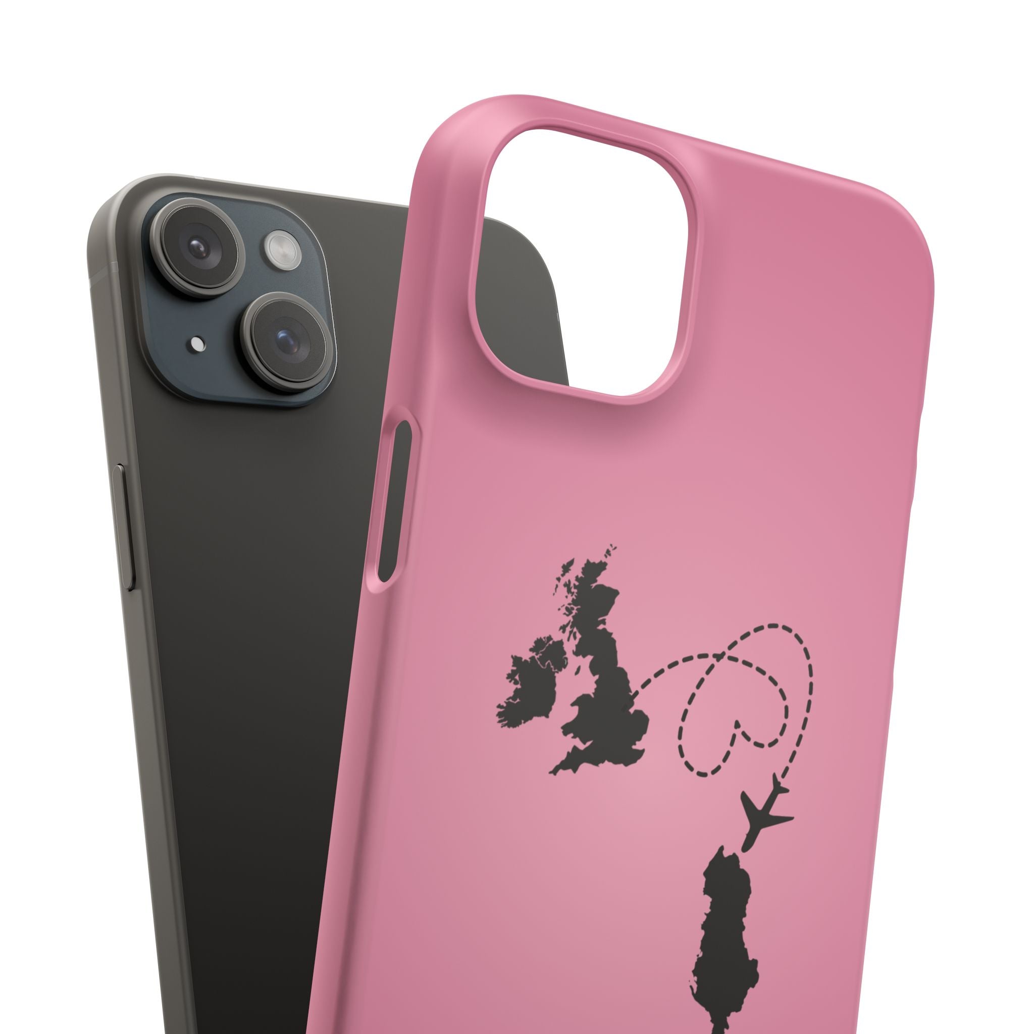 UK to Albania Pink Snap Phone Case