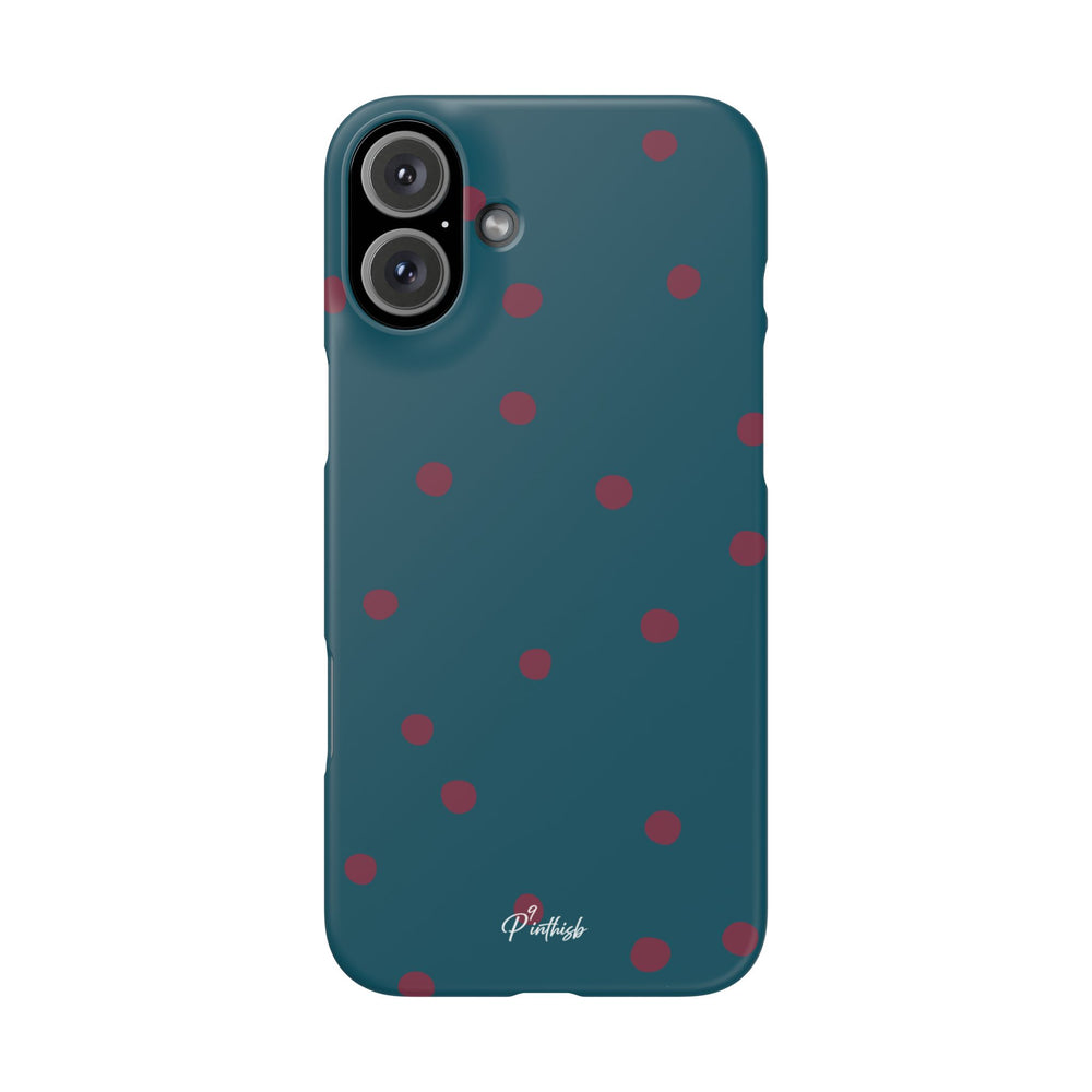 Teal & Burgundy Polka Dot Snap Phone Case