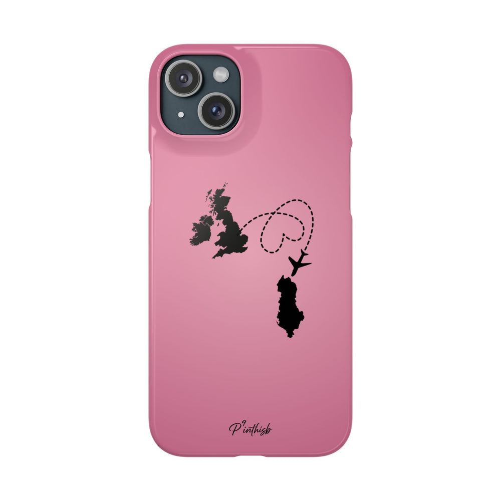 UK to Albania Pink Snap Phone Case