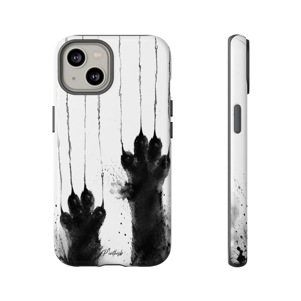 Black Ink Paw Print Tough Case