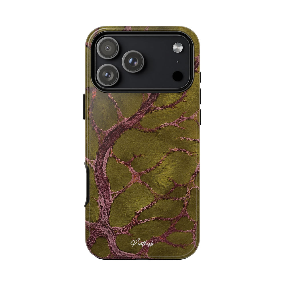 Olive & Rose Gold Tree Pattern Phone Case