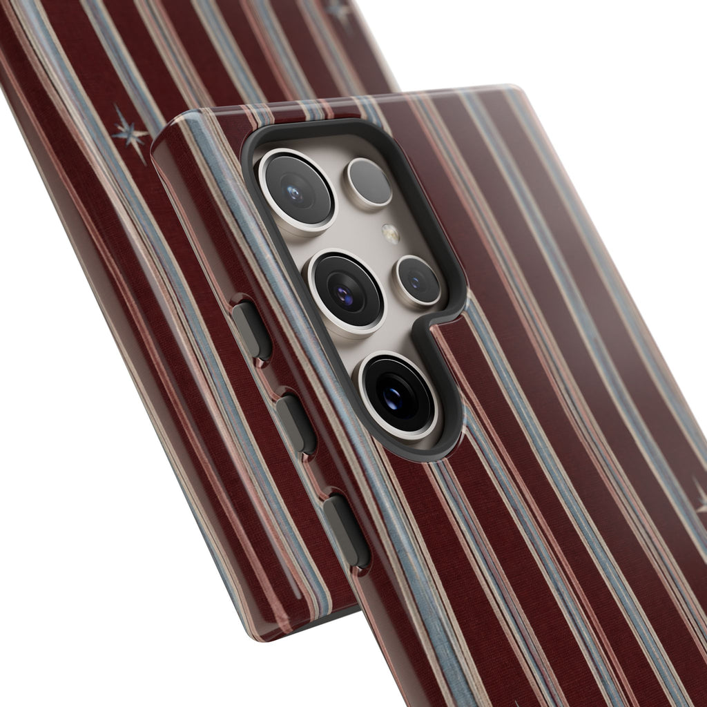 Retro Red & Cream with Star Accents Phone Case