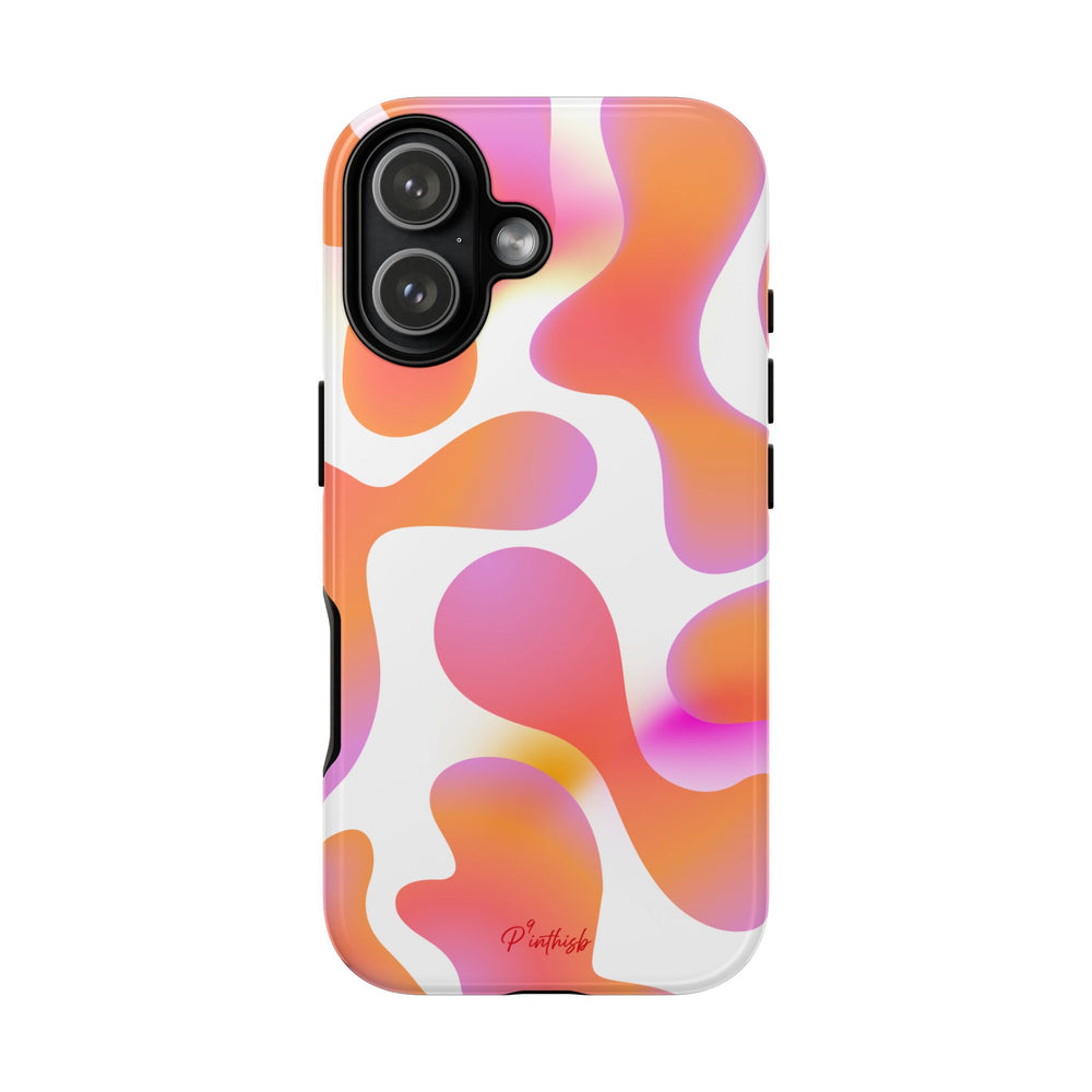 Abstract Orange Pink Camouflage Tough Phone Case