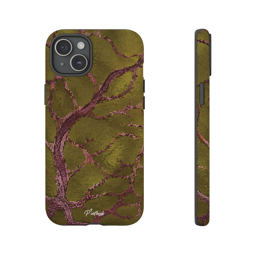 Olive & Rose Gold Tree Pattern Phone Case