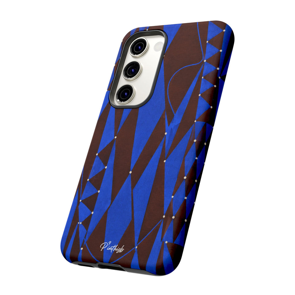 Geometric Blue Diamond Tough Phone Case