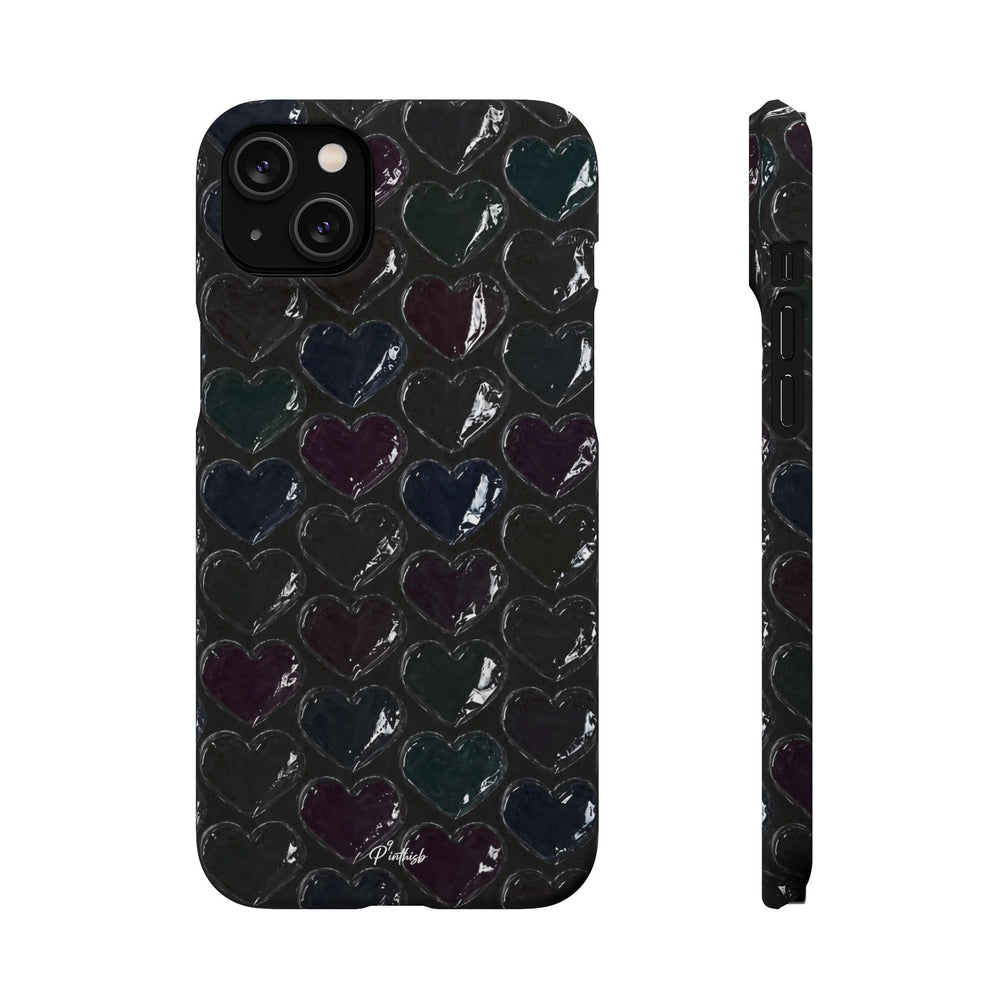 Black Pop Hearts Snap Case