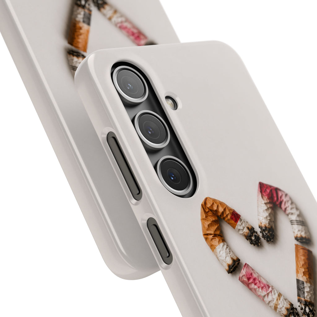 Cigarette Butts Heart Snap Case