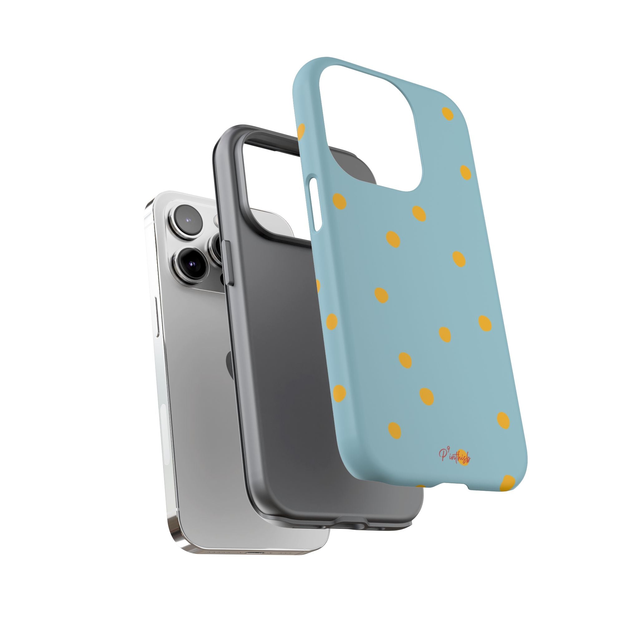 Blue & Yellow Polka Dot Tough Phone Case